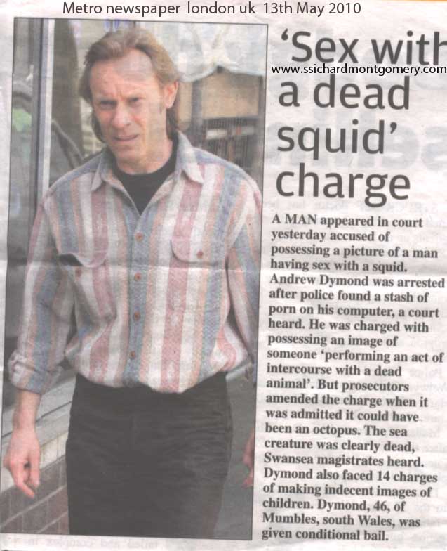 Man charged having sex with dead squid