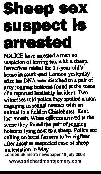 Sheep sex suspect is arrested